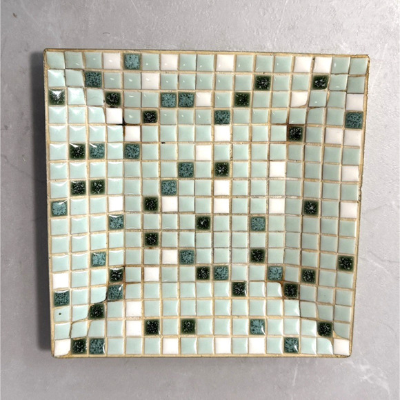 Vintage Mid Century 1960s Mosaic Tile Trinket Dish 7.75" x 7.75" - Picture 1 of 6